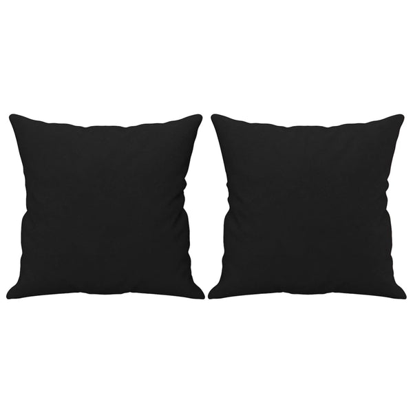 vidaXL 3-Seater Sofa with Cushions Black 180 cm Microfiber Fabric