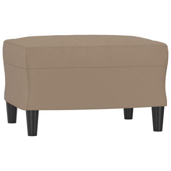 vidaXL 3-Seater Sofa with Footstool Cappuccino Brown 180 cm Faux Leather