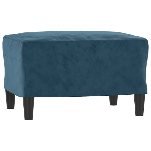 vidaXL Armchair with Footstool Blue 60 cm Velvet