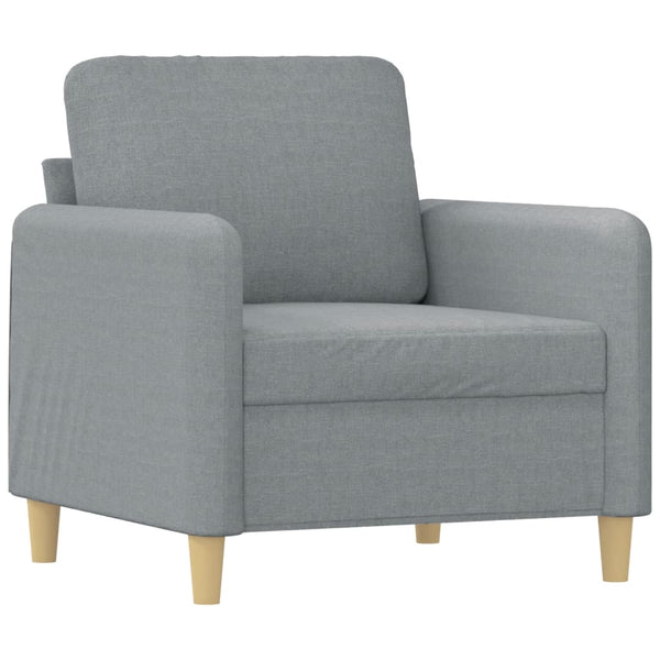 vidaXL Armchair with Footrest Light Gray 60 cm Fabric