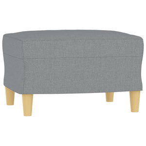 vidaXL Armchair with Footrest Light Gray 60 cm Fabric