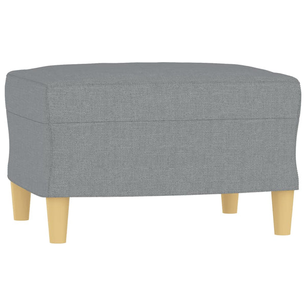 vidaXL Armchair with Footrest Light Gray 60 cm Fabric