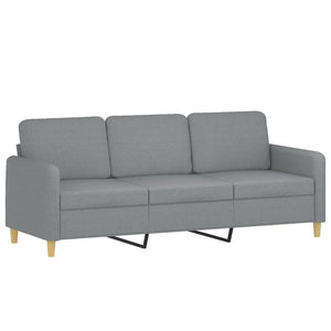 vidaXL 3-Seater Sofa with Footrest Light Grey 180 cm Fabric
