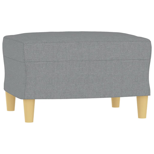 vidaXL 3-Seater Sofa with Footrest Light Grey 180 cm Fabric