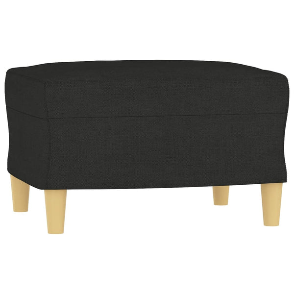 vidaXL 3-Seater Sofa with Footrest Black 180 cm Fabric