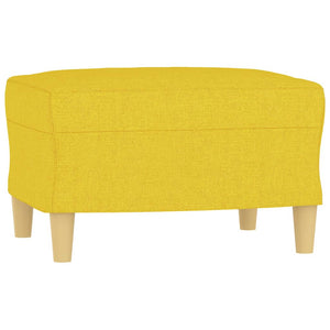vidaXL 3-Seater Sofa with Footstool Light Yellow 180 cm Fabric