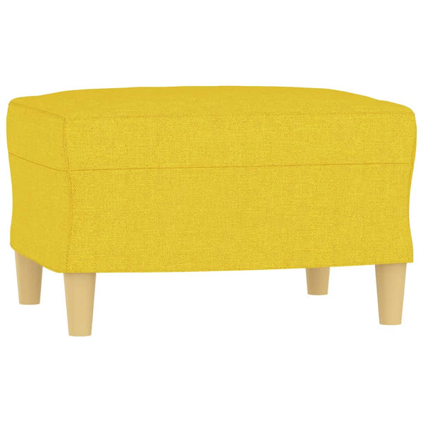 vidaXL 3-Seater Sofa with Footstool Light Yellow 180 cm Fabric