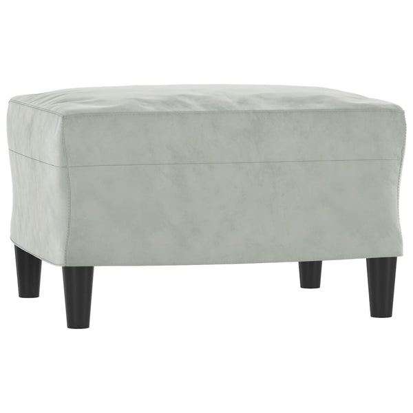 vidaXL Armchair with Footstool Light Grey 60 cm Velvet