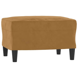 vidaXL 3-Seater Sofa with Footrest Brown 180 cm Velvet