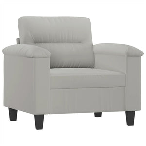 vidaXL Armchair with Footrest Light Gray 60 cm Microfiber Fabric
