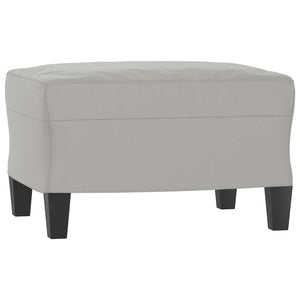 vidaXL Armchair with Footrest Light Gray 60 cm Microfiber Fabric