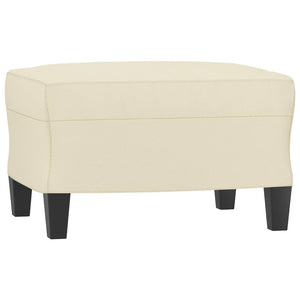 vidaXL Armchair with Footstool Cream 60 cm Faux Leather