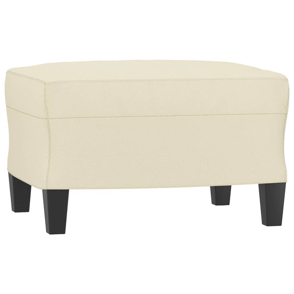 vidaXL Armchair with Footstool Cream 60 cm Faux Leather