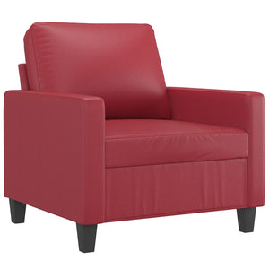 vidaXL 4-Piece Sofa Set with Cushions Wine Red Faux Leather