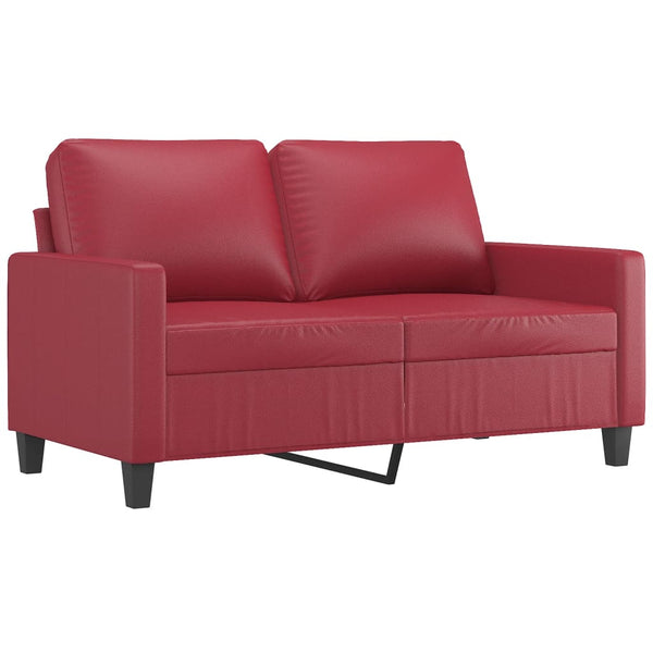 vidaXL 4-Piece Sofa Set with Cushions Wine Red Faux Leather