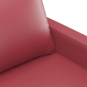 vidaXL 4-Piece Sofa Set with Cushions Wine Red Faux Leather