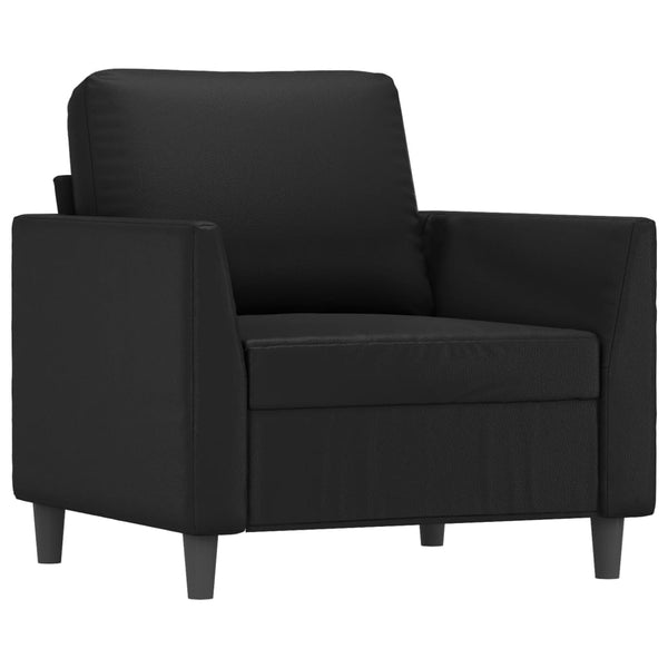 vidaXL 4-Seater Sofa Set with Cushions Black Faux Leather