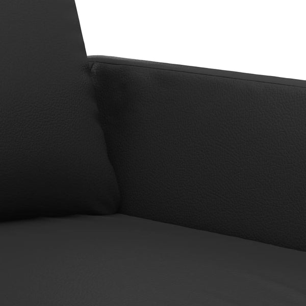 vidaXL 4-Seater Sofa Set with Cushions Black Faux Leather