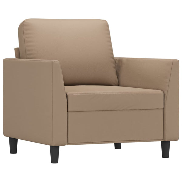 vidaXL 4-Piece Sofa Set with Cushions Cappuccino Brown Faux Leather