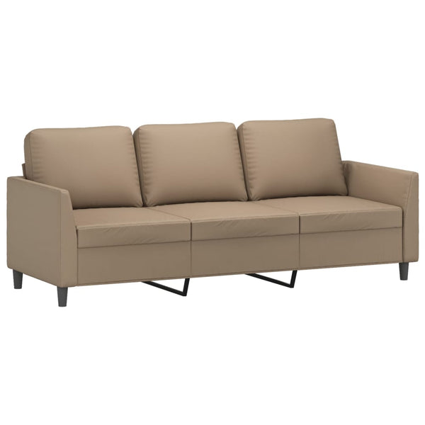 vidaXL 4-Piece Sofa Set with Cushions Cappuccino Brown Faux Leather