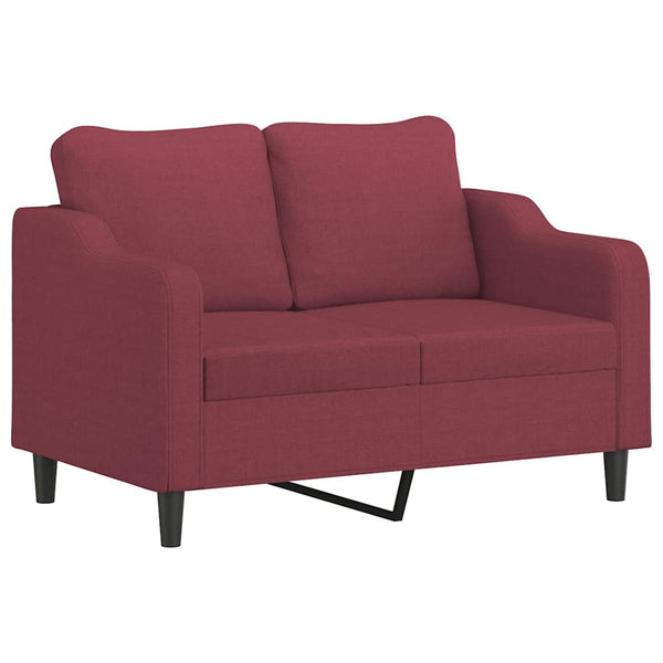vidaXL 2-Seater Sofa Set with Cushions Wine Red Fabric