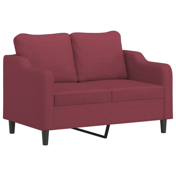 vidaXL 3-Piece Sofa Set with Cushions Wine Red Fabric