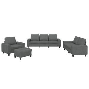 vidaXL 4-Piece Sofa Set Dark Grey Fabric