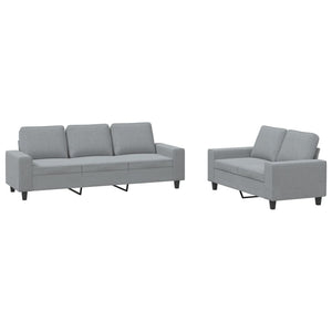 vidaXL 2-Seater Sofa Set Light Grey Fabric