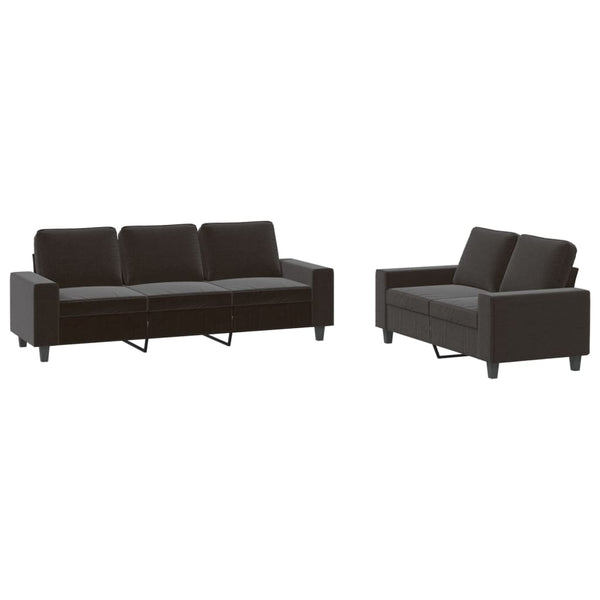 vidaXL 2-Seater Sofa Set Black Fabric