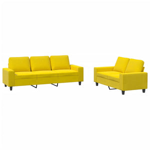 vidaXL 2-Seater Sofa Set Light Yellow Fabric