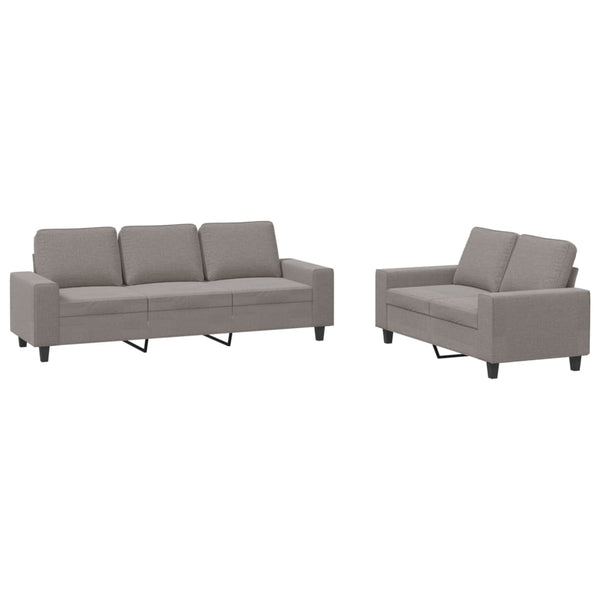vidaXL 2-Piece Sofa Set Taupe Fabric