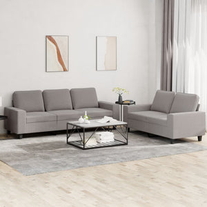 vidaXL 2-Piece Sofa Set Taupe Fabric