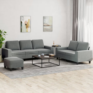 vidaXL 3-Piece Sofa Set Dark Grey Fabric