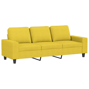 vidaXL 3-Piece Sofa Set Light Yellow Fabric