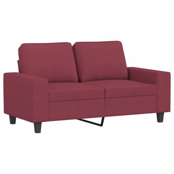 vidaXL 3-Piece Sofa Set Wine Red Fabric