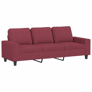 vidaXL 3-Piece Sofa Set Wine Red Fabric