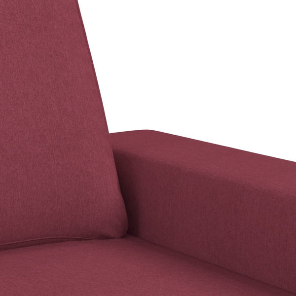 vidaXL 3-Piece Sofa Set Wine Red Fabric