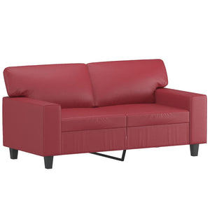 vidaXL 2-Seater Sofa Set Wine Red Faux Leather