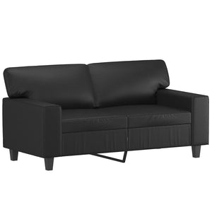 vidaXL 3-Piece Sofa Set Black Faux Leather