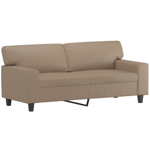 vidaXL 3-Piece Sofa Set Cappuccino Brown Faux Leather