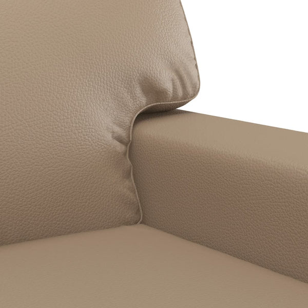 vidaXL 3-Piece Sofa Set Cappuccino Brown Faux Leather