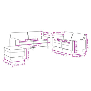 vidaXL 3-Piece Sofa Set Cappuccino Brown Faux Leather