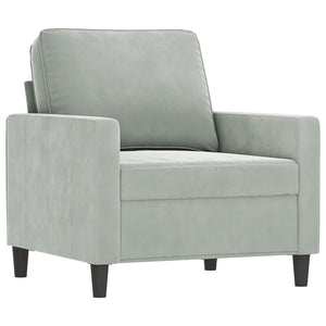 vidaXL 4-piece Sofa Set Light Grey Velvet