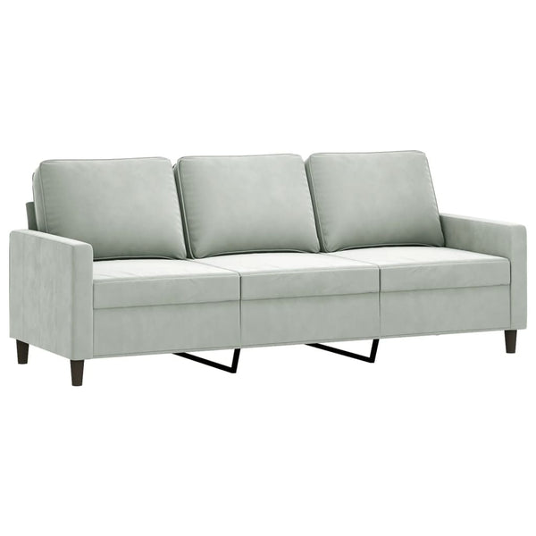vidaXL 4-piece Sofa Set Light Grey Velvet
