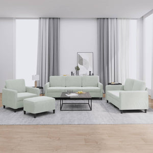 vidaXL 4-piece Sofa Set Light Grey Velvet
