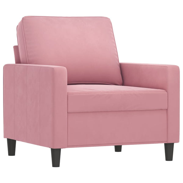 vidaXL 4-Piece Sofa Set Pink Velvet