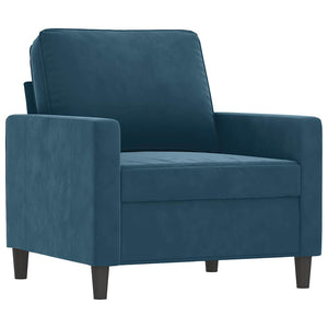 vidaXL 4-Piece Sofa Set Blue Velvet