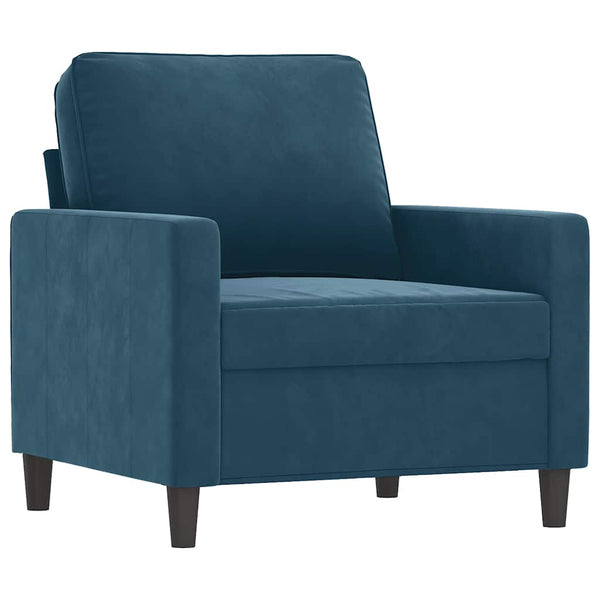 vidaXL 4-Piece Sofa Set with Cushions Blue Velvet