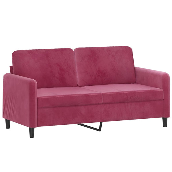 vidaXL 3-Piece Sofa Set Wine Red Velvet