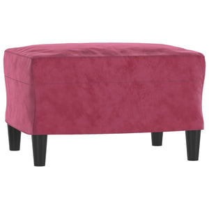 vidaXL 3-Piece Sofa Set Wine Red Velvet